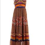 Alberto Makali  Boho babydoll beaded maxi dress size 4 Photo 2