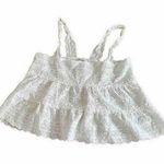 Forever 21  White Crochet  Eyelet Baby Girl Top Size S Coastal Vacation Summer Photo 0