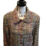 Vintage Y2K Tweed Blazer Jacket Lingenfelter Brill Pink Green Size XL Fringe Photo 1