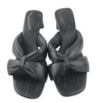 Schutz  Fairy Mid Black Leather Square Toe Block Heels Slip On Sandals Size 7.5B Photo 1