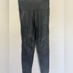 7 For All Mankind | Black Faux Leather Moto Leggings Stretchy Women’s Small Photo 2