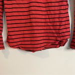 Free People  Coral Red Striped Shirt Size XS Photo 5
