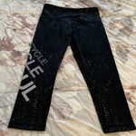 SoulCycle Distressed Wheel Cropped Black 100% Yolon Leggings, size XS Photo 3