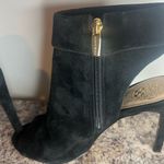 Vince Camuto Black Suede Peep-Toe Booties Photo 6