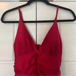 Windsor Red Ruched Mini Dress V-Neck size medium Photo 1