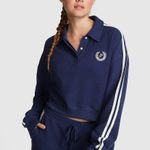 PINK - Victoria's Secret REVERSE FLEECE CROPPED POLO SWEATSHIRT Photo 0