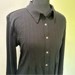 L.L. Bean Black Fitted Long Sleeve Button Down Shirt Size M Photo 3