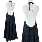 Free People  Bohemian Tiered Somewhere Sunny Drop Waist Maxi Dress Black XS NWT Photo 6