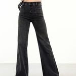 & Other Stories & Other Stories Faded Black Button Fly High‎ Rise Wide Leg Jeans Size 6 Photo 0