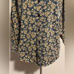EUC Lemon Grass Blue and Yellow Sunflower Button Down size large Photo 2