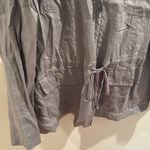 Kenar 100% Linen Jacket Women Sz L Grey Lightweight Casual Coastal lagenlook Photo 2