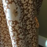 Vintage floral tan and white long sleeve dress size XL Brown Photo 5