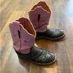 Lucchese  2000 Women’s Pink & Black Full Quill Ostrich Cowboy Boots Size 10 Photo 4