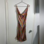 Frankies Bikinis, silk, spandex blend, tie spaghetti strap, midi slip dress L Pink Size L Photo 1