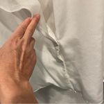 Vintage 80’s semi sheer silky white mesh wide collar flowy blouse wrap button Size 12 Photo 5