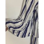 Blue Island Coverup Blue Silver White Strip Bell Sleeve Size XS Photo 6