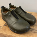 Birkenstock Footprints Leather Slip On Comfort Shoes Loafers Olive Green Photo 0