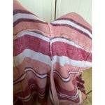 Old Navy Womens Shorts Sz 18 Red Peach White Striped Linen Blend Drawstring Photo 5