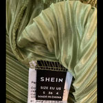 SheIn Olive Green satin sleeveless halter top - Size Small with Bag. Soft and comfy ribbed top. Gently warn and excellent condition. Measurements approximately 14” armpit to armpit not fully stretched out from elastic x 18” long. None smoking home. Priced to sell at as is condition. Don’t like my price, make reasonable offer. Photo 4