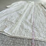 ZARA  Openwork Eyelet White Maxi Shirt Dress Long Sleeve Coverup Size XS Photo 12