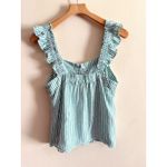 J.Crew  Women’s Linen Striped Button Front Tank Top Coastal Resort Vacation M‎ Photo 2