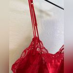 Victoria's Secret  Gold Label Vintage Red Lace Silky Slip Tank Size S Photo 3