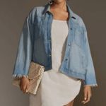 Pilcro  Slouchy Trucker Denim Jacket Boho Grunge Oversized Size Small Photo 0