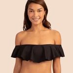 Trina Turk ππ Monaco Solids Off The Shoulder Bandeau Bikini Top ~ Black 4 NWT Photo 0