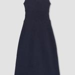 Everlane The Ribbed Cotton Cross-Back Dress In Navy Photo 2