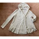Free People Women’s Crochet Knit Hoodie Cardigan XS Asymmetrical Zip Roll Tab Photo 1