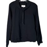 Xirena Muslin Cotton Gauze Lightweight Cowl Neck Drawstring Pullover Top XS Black Photo 0