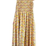 Code x Mode  Large Floral Mutlicolor smocked Midi Dress Photo 0
