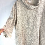 J. Jill Pure Jill XL Oversized Heathered Gray Cotton Cowl Neck Sweatshirt Photo 0