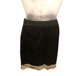 Ann Taylor Black/Cream Floral Embroidered Skirt Fully lined Hidden Side Zip Clos Photo 5