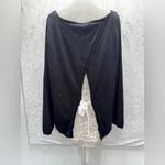 White House | Black Market WHBM Black Sweater with Cream Floral Lace Back & Hem Photo 2