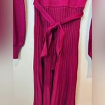 Nina Leonard New Rayon Balloon Sleeve Pleated Midi Sweater Dress Burgundy Size S Photo 6