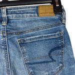 American Eagle  SZ 0 X-Long Jeggings Jeans Low-Rise Chewed Hems Whiskered Stretch Photo 7