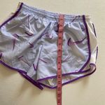 Nike Dri-Fit Running Shorts L Purple Swoosh Print Lightweight Activewear Photo 4