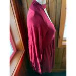 Hailey & Co. Burgundy Long Sleeve Cutout Neck Babydoll Tunic Top Women's Size S Photo 4