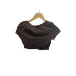 SheIn Brown Crop Top S Square Neck Short Sleeve Stretch Casual Photo 3