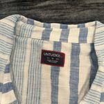 UNTUCKit Linen Shirt with Blue and White Stripes Size 16 Photo 1