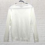 Tommy Hilfiger V-Neck Sweater M Long Sleeve Cotton Jersey White Photo 2