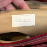 NWT First Issue red pebbled faux leather bag 1 inside & outside pocket zip close Photo 9