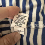 AYR  The French Fry T-Shirt Womens L Blue White Striped Long Sleeve Top Nautical Photo 6