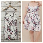 Torrid  Mini Gauze Smocked Waist Dress - Floral White - 2 Photo 1