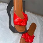 Shoe Land Cherry Vibrant Red Bowknot Tied Padded Flat Dressy Sandal Shoes Sz 9 Photo 7