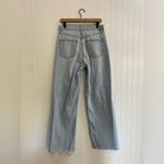 ZARA High Rise Wide Leg Factory Distressed Light Wash Denim Jeans Size 8 *Flawed Photo 1