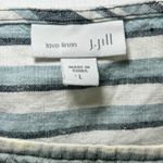 J.Jill Love Linen Dress Striped Sleeveless Casual Blue White Large Coasta Photo 2
