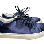Paul Smith Sneakers Satin Lace Up Casual Rubber Shoes Round Toe Navy Blue 40 9 Photo 0