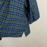 Vintage Plaid Top Cropped Sleeves Blue Green Plus Size 18WP Petite Twee Classic Photo 8